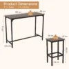 Eettafelset van 3 stuks 120 cm industriële keukentafel met 2 barkrukken rechthoekige bartafel en stoelen voor eetkamer bistro bruin 3