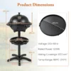 Elektrische barbecue 2 in 1 tafelgrill & staande grill met 2 zone grillplaat elektrische grill met kruidenrek en standaard anti aanbaklaag 3