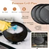 Elektrische barbecue 2 in 1 tafelgrill & staande grill met 2 zone grillplaat elektrische grill met kruidenrek en standaard anti aanbaklaag 5