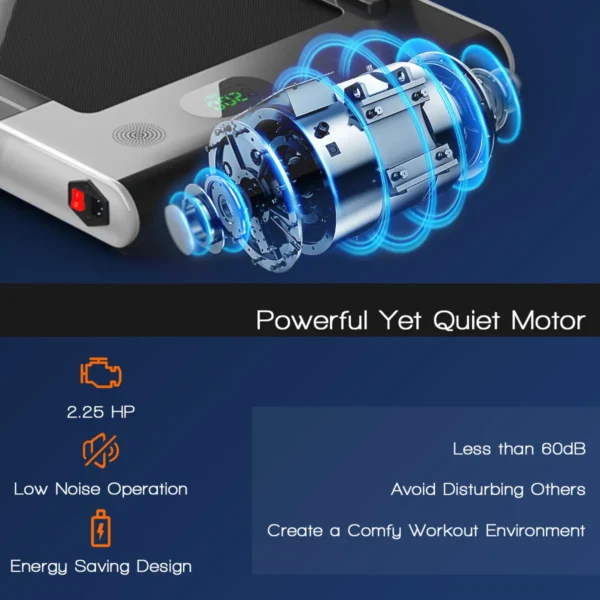 Elektrische loopband 1 12 km/u led display opvouwbare hometrainer fitnessapparaat 120 kg zilver 5