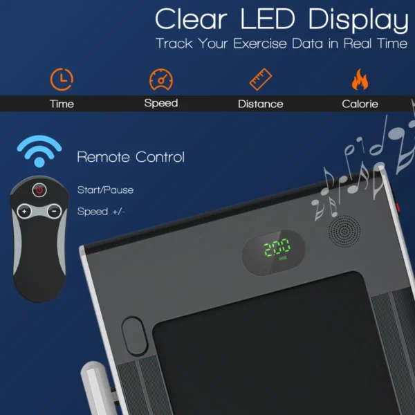 Elektrische loopband 1 12 km/u led display opvouwbare hometrainer fitnessapparaat 120 kg zilver 7