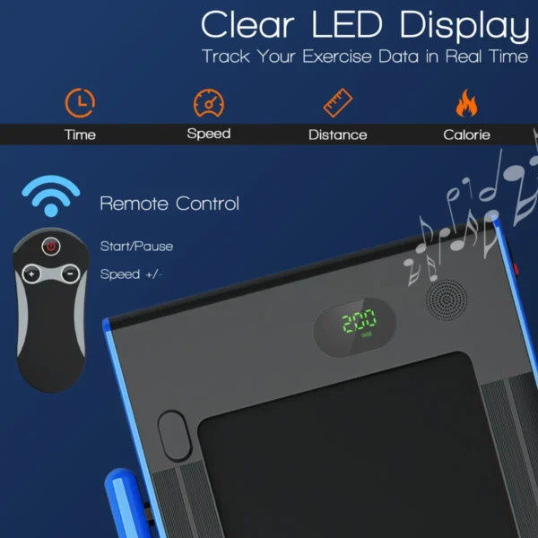 Elektrische loopband 1 12 km / u led display opvouwbare hometrainer fitnessapparatuur 120 kg marine 7