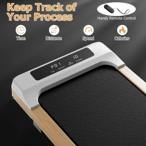 Elektrische loopband 1 6 km/h loopband met afstandsbediening led display 15 programma's onder bureau of bed (grijs) 4