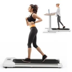 Elektrische loopband 1 tot 6 km/h met wielen 120 kg draagvermogen kantelbare loopband met afstandsbediening onder het bureau of bed grijs 1