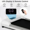 Elektrische loopband 1 tot 6 km/h met wielen 120 kg draagvermogen kantelbare loopband met afstandsbediening onder het bureau of bed grijs 4