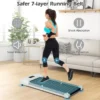 Elektrische loopband 1 tot 6 km/h met wielen 120 kg draagvermogen kantelbare loopband met afstandsbediening onder het bureau of bed grijs 6