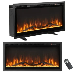 Elektrische open haard 36 inch 750 w/1500 w met touchscreen en afstandsbediening wandhaard elektrische vlammen in 9 kleuren 1