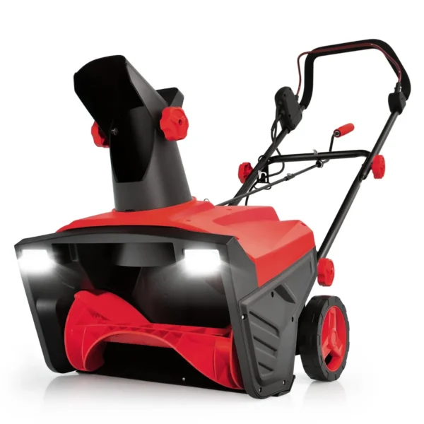 Elektrische sneeuwblazer met ledlampen en 15 a motor 50 cm werkbreedte 25 cm werkhoogte bekabelde ontruimingsmachine rood 1