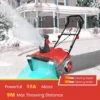 Elektrische sneeuwblazer met ledlampen en 15 a motor 50 cm werkbreedte 25 cm werkhoogte bekabelde ontruimingsmachine rood 3