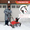 Elektrische sneeuwblazer met ledlampen en 15 a motor 50 cm werkbreedte 25 cm werkhoogte bekabelde ontruimingsmachine rood 4