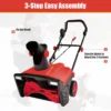 Elektrische sneeuwblazer met ledlampen en 15 a motor 50 cm werkbreedte 25 cm werkhoogte bekabelde ontruimingsmachine rood 7