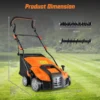 Elektrische verticuteermachine en gazonbeluchter 15a 2 in 1 gazonverticuteermachine met hoogteverstelling in 3 standen oranje 2