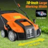 Elektrische verticuteermachine en gazonbeluchter 15a 2 in 1 gazonverticuteermachine met hoogteverstelling in 3 standen oranje 5