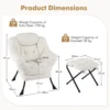 Fauteuil met kruk relaxstoel met armleuningen zijzak en voetensteun loungestoel televisiestoel gevoerde oorfauteuil (beige) 2