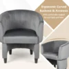 Fauteuil met voetenbank gevoerde fluwelen stoel massief hout ruimtebesparende accentstoel relaxstoel voor woonkamer (grijs) 6