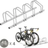 Fietsstandaard voor 4 fietsen fietsstandaard multistandaard stalen vloerstandaard montagestandaard zilver 2