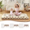 Futon matras vloer rollmatras tatami mat met wasbare hoes draagbare & opvouwbare slaapmat 90 cm bruin 4