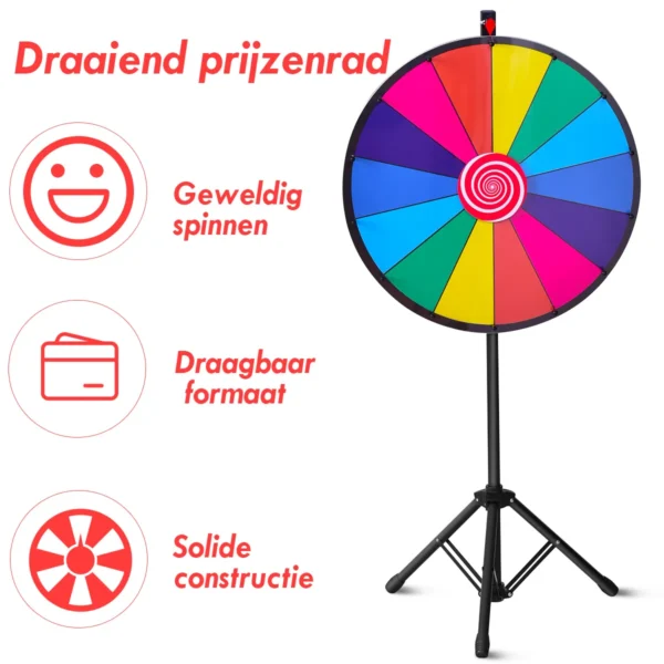 Gelukswiel 24 inch gelukswiel om te draaien draaischijf kleur wiel spellen voor loterijspellen woordspelingen diameter 60 cm 3