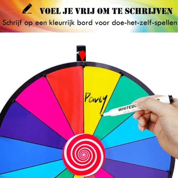 Gelukswiel 24 inch gelukswiel om te draaien draaischijf kleur wiel spellen voor loterijspellen woordspelingen diameter 60 cm 4