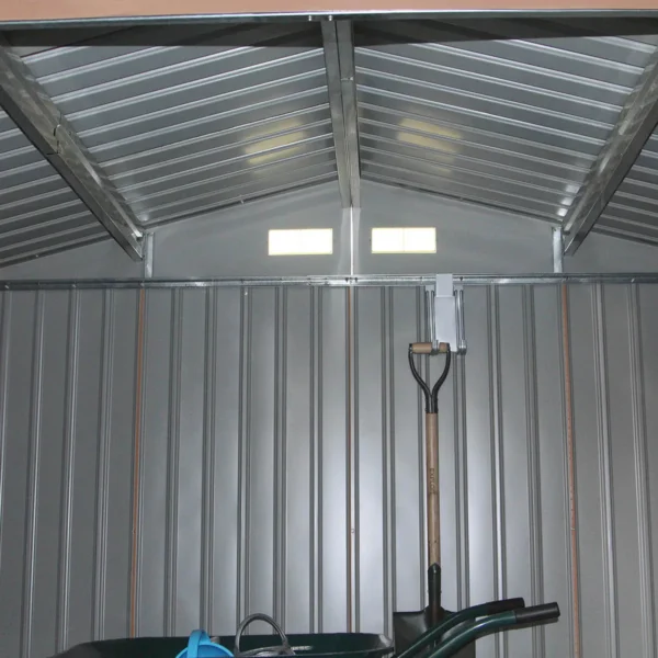 Gereedschapsschuur tuinhuis inclusief metalen fundering 213 x 127 x 185 cm donkergrijs 3