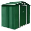 Gereedschapsschuur tuinhuis inclusief metalen fundering 213 x 127 x 185 cm donkergroen 1