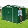 Gereedschapsschuur tuinhuis inclusief metalen fundering 213 x 127 x 185 cm donkergroen 5
