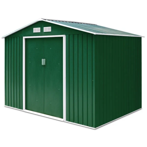 Gereedschapsschuur tuinhuis inclusief metalen fundering 213 x 127 x 185 cm donkergroen 7