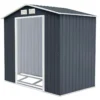 Gereedschapsschuur tuinhuis inclusief metalen opengewerkte basis 277 x 191 x 192 cm donkergrijs 1
