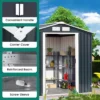 Gereedschapsschuur tuinhuis inclusief metalen opengewerkte basis 277 x 191 x 192 cm donkergrijs 6