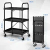  gereedschapswagen 3 etages inklapbare rolwagen op wielen multifunctionele trolley werkplaatswagen servicewagen zwart 3