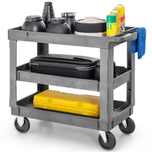 Gereedschapswagen 3 niveaus draagvermogen 250 kg wagen met 4 wielen opberghandgreep voor werkplaats garage thuis 86 x 44 x 77 cm 1