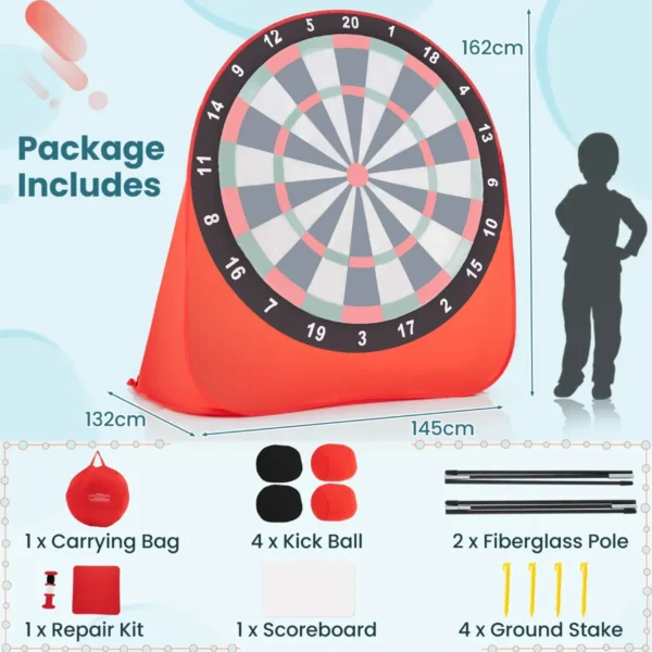 Groot bal gooi doel voor kinderen 4 kleverige ballen draagtas reuze buitenspelen en activiteiten voor familiefeesten tuin rood 3