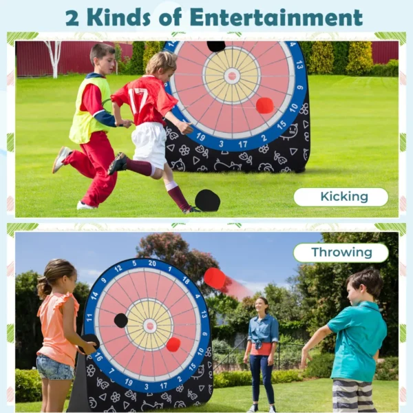 Groot bal gooi doel voor kinderen 4 kleverige ballen draagtas reuze buitenspelen en activiteiten voor familiefeesten tuin zwart 4