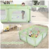 Grote babybox met 50 oceaanballen en 4 handringen kruipruimte met ademend net box voor peuters 189 x 158 x 68 cm (groen) 4