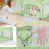 Grote babybox met 50 oceaanballen en 4 handringen kruipruimte met ademend net box voor peuters 189 x 158 x 68 cm (groen) 7