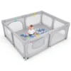 Grote babybox met 50 oceaanballen en 4 handringen kruipruimte met ademend net box voor peuters 189 x 158 x 68 cm (lichtgrijs) 2
