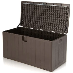 Grote opbergkist met 400 l inhoud zonbeschermde kist 127,5 x 64 x 64 cm bruin 1