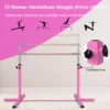 Gymnastiektraining rekstok in hoogte verstelbaar 90cm 150cm kindertrainingspaal met antislip rubberen zool beukenhouten stang 5