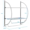 Handdoekhouder wandmontage handdoekstang met 2 planken handdoekenrek badhanddoekstang badkamerrek wandrek ijzer 4