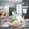 Handdoekhouder wandmontage handdoekstang met 2 planken handdoekenrek badhanddoekstang badkamerrek wandrek ijzer 6