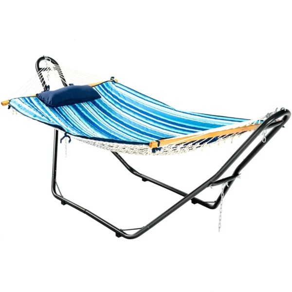 Hangmat standaard zwaar uitgevoerd stalen hangmat met 2 kettingen & 2 s haken weerbestendig materiaal solide stalen frame 4