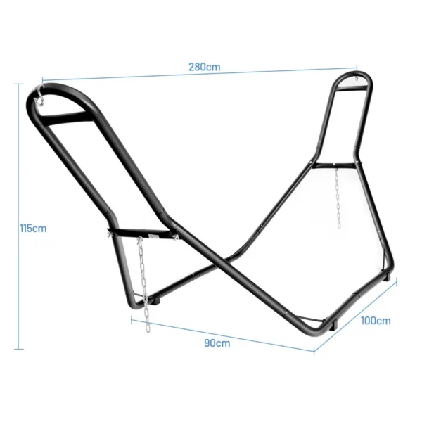 Hangmat standaard zwaar uitgevoerd stalen hangmat met 2 kettingen & 2 s haken weerbestendig materiaal solide stalen frame 5
