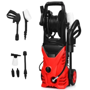 Hogedrukreiniger 1500w terrasreiniger blauw/rood 27 x 27 x 68 cm rood 1