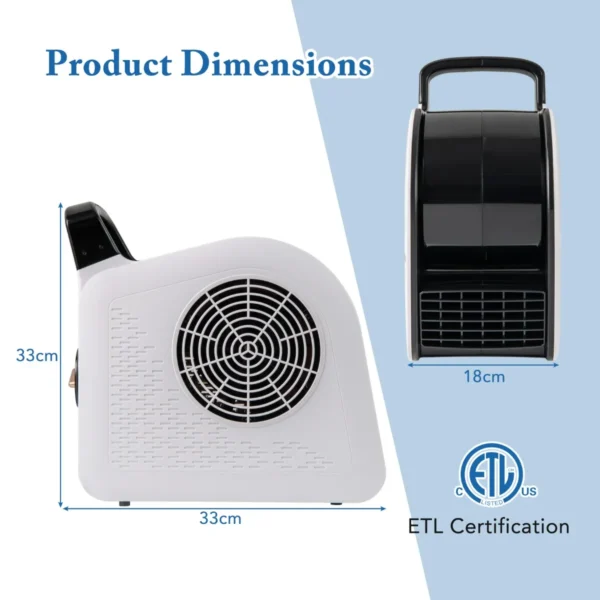 Hogesnelheidsventilator met 3 snelheden draagbare ventilator met 185° draaibare kop voor drogen en koelen 130 w 552 m³/u voor thuisgarage 2