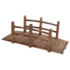 Houten brug tuinbrug vijverbrug sierbrug decoratiebrug met leuningen 150 x 67 x 55cm (bruin) 1