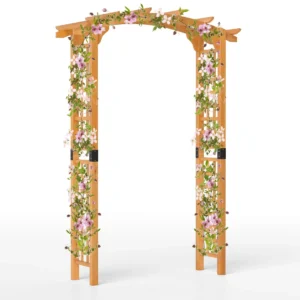 Houten tuinboog klimplantenrek van massief hout verlichting ballonnen trouwboog voor ceremonies en feesten decoratie voor gazon l 1