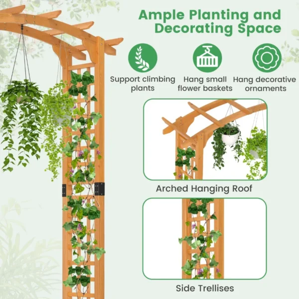 Houten tuinboog klimplantenrek van massief hout verlichting ballonnen trouwboog voor ceremonies en feesten decoratie voor gazon l 4