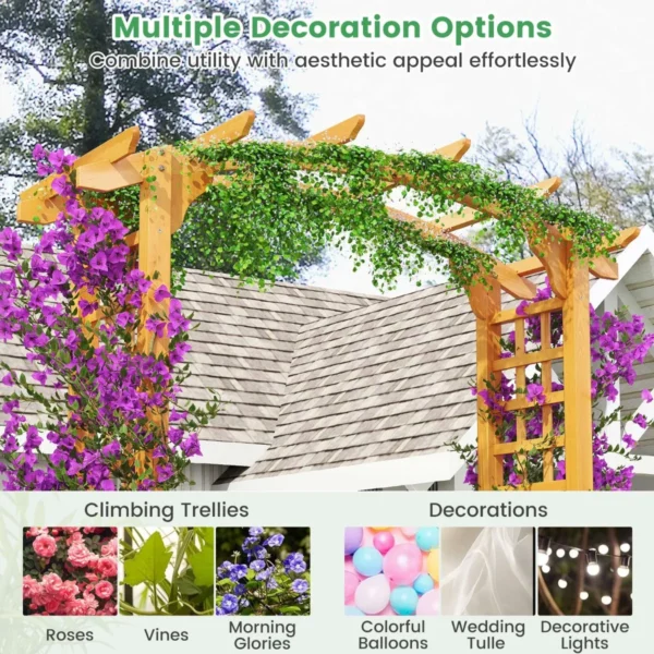 Houten tuinboog klimplantenrek van massief hout verlichting ballonnen trouwboog voor ceremonies en feesten decoratie voor gazon l 6