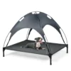 Huisdierenbed met afneembare luifel & stevig stalen frame waterdicht & zon bestendig koel bed tent voor huisdieren voor binnen buiten 1