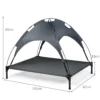 Huisdierenbed met afneembare luifel & stevig stalen frame waterdicht & zon bestendig koel bed tent voor huisdieren voor binnen buiten 2